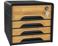 CEP Bloc de classement Smoove SECURE Silva, 4 tiroirs, noir/