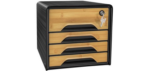 CEP Bloc de classement Smoove SECURE Silva, 4 tiroirs, noir/