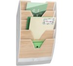 CEP Présentoir mural Silva, A4, 5 compartiments, blanc/hêtre