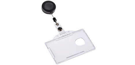 Ausweishalter, offen, mit Rollclip, 54 x 85 mm