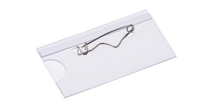 Porte-nom, avec épingle ondulée, 90 x 60 mm