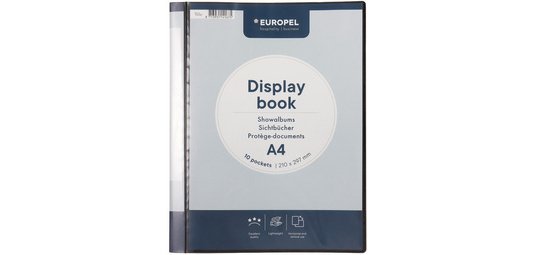 Protège-documents, A4, 10 pochettes, anthracite