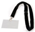 Porte-nom avec cordon textile, 90 x 60 mm