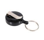 Porte-badge avec enrouleur et porte-clés, noir