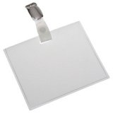 Porte-nom, fermé, avec clip, 90 x 60 mm
