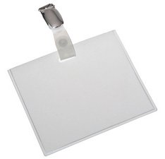 Porte-nom, fermé, avec clip, 90 x 60 mm