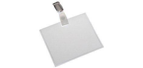 Porte-nom, fermé, avec clip, 90 x 60 mm