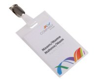 Porte-nom, fermé, avec clip, 60 x 90 mm