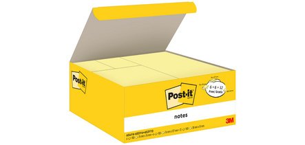 Bloc-note adhésif, tailles assorties, promo, jaune