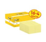 Bloc-notes adhésif, 127x76 mm, jaune, 16+4 gratuits