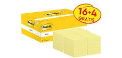Bloc-notes adhésif, 127x76 mm, jaune, 16+4 gratuits