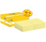 Bloc-notes adhésif, 127x76 mm, jaune, 16+4 gratuits