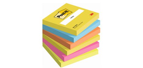 Bloc-note adhésif Energetic 76 x 76 mm - bloc de 100 feuilles - 8+4
