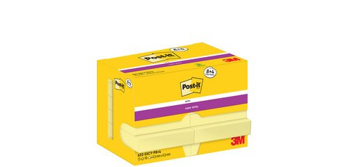 Bloc-note super sticky notes, 47,6 x 47,6 mm, 8+4