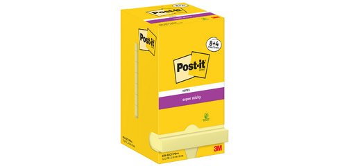 Bloc-note super sticky notes, 76 x 76 mm, 8+4