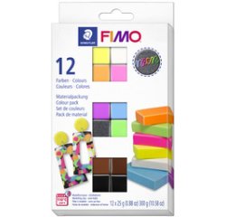 Set de pâte à modeler 'fluo', set de 12