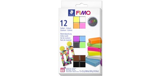 Set de pâte à modeler 'fluo', set de 12