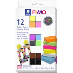 Set de pâte à modeler 'fluo', set de 12