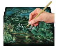 Crayon de couleur métallisé, étui carton de 12