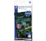 Crayon de couleur métallisé, étui carton de 12