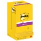 Lot de 12 blocs repositionnables SUPERSTICKY 90 feuilles. Format 7,6x12,7cm. Coloris Jaune foncé