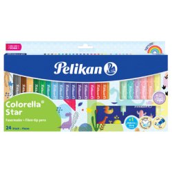 Feutre colorella star, étui carton 18+6