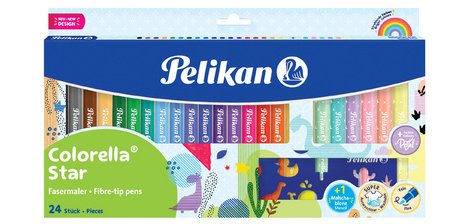 Feutre colorella star, étui carton 18+6