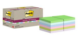 Recycling Notes assorties Super Sticky 76 x 76 mm - bloc de 70 feuilles