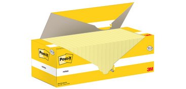 Bloc-note adhésif, 76 x 76 mm, jaune, 12+12 GRATUIT