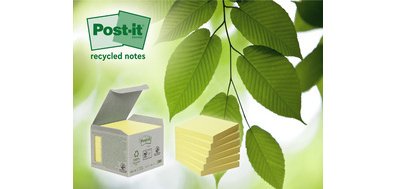 Bloc-note super sticky Recycling notes, jaune