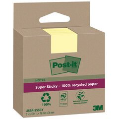 Recycling Notes jaune Super Sticky 76 x 76 mm - bloc de 70 feuilles