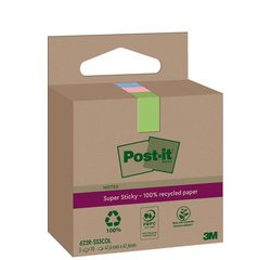 Super Sticky Recycling Notes, 76 x 76 mm, coloré