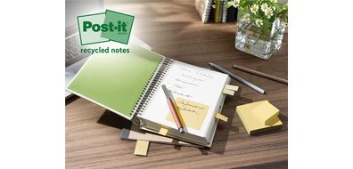 Super Sticky Recycling Notes, 76 x 76 mm, coloré
