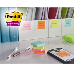 Recycling Notes assorties Super Sticky 76 x 76 mm - bloc de 70 feuilles