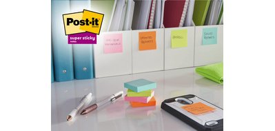 Recycling Notes assorties Super Sticky 76 x 76 mm - bloc de 70 feuilles