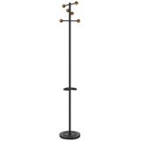 Portemanteau WELCOME WOOD, 6 crochets, noir