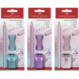 FABER-CASTELL Kit d'écriture Jumbo GRIP SPARKLE, assorti