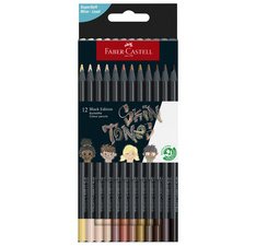 De_lapices de colores faber castell black edition tonos de piel caja de 12 unidades colores surtidos