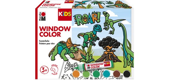 KiDS Kit Window Color 'Dinosaures', 6 x 25 ml