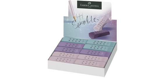 FABER-CASTELL RollOn Plastic Eraser SPARKLE, assorted