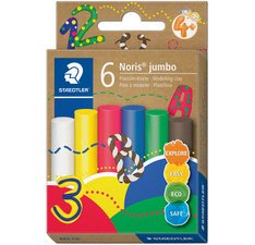 Boetseerklei plastiline Noris jumbo, 6 kleuren - basis