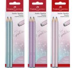 FABER-CASTELL Set de crayons graphite Jumbo GRIP SPARKLE