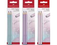 FABER-CASTELL Set de crayons graphite Jumbo GRIP SPARKLE