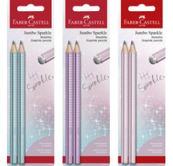 FABER-CASTELL Set de crayons graphite Jumbo GRIP SPARKLE