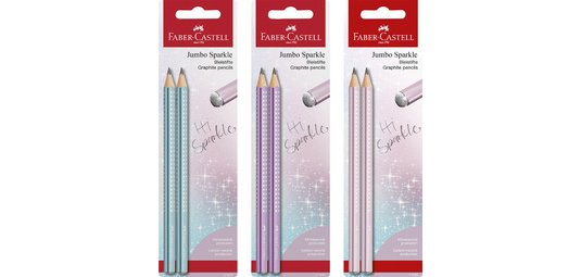 FABER-CASTELL Set de crayons graphite Jumbo GRIP SPARKLE
