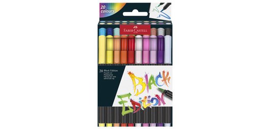 FABER-CASTELL Filzstift Black Edition, Etui mit 20