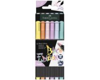 En_rotulador faber castell edicion black punta de pincel pastel caja de 6 unidades colores surtidos
