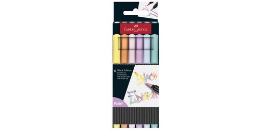 FABER-CASTELL Feutre Black Edition pastel, étui de 6