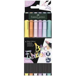 Stift FABER-CASTELL Black Edition pastel - etui van 6 stuks