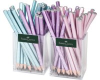 FABER-CASTELL Crayon graphite Jumbo GRIP SPARKLE, pot de 2